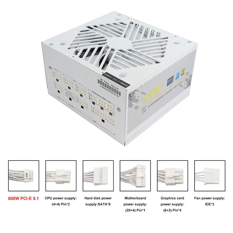 White 750w 850w 1000W 1200W Wa - Power Supply 750W review and price